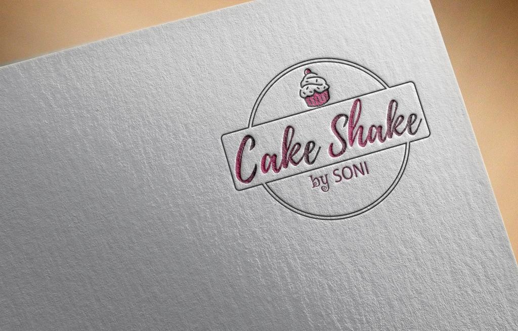 CakeShake logo in a paper mockup